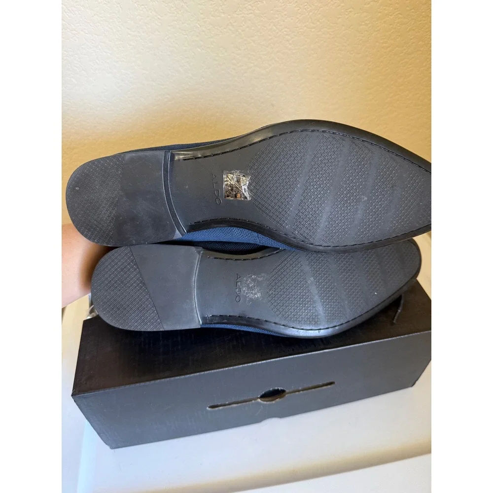 Aldo Clinttun Navy Blue Textured Oxford Dress Shoes Mens 10